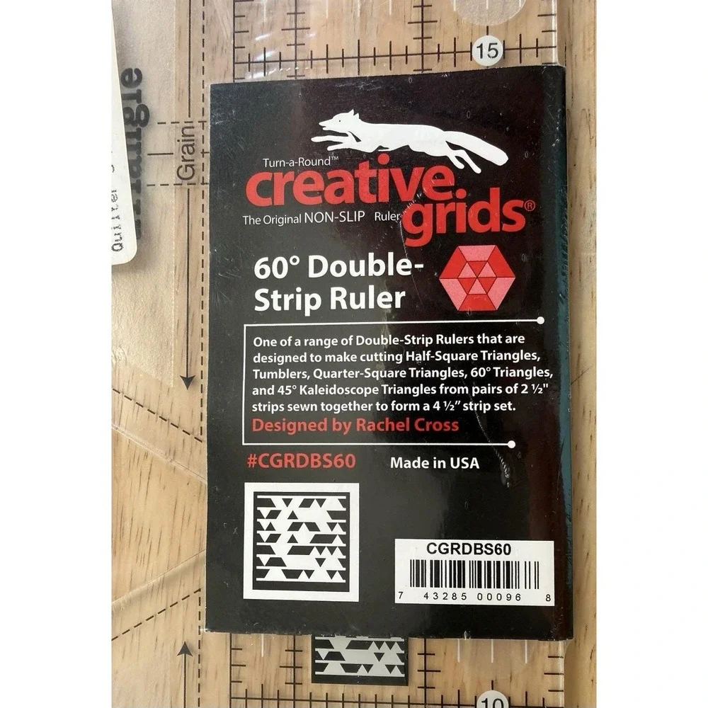 Creative Grids 60 Degree Double-Strip Quilt Ruler New Sealed